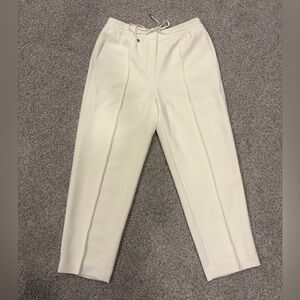 Club Monaco Signature Elasticated Tapered Trousers – Size 8 Cream